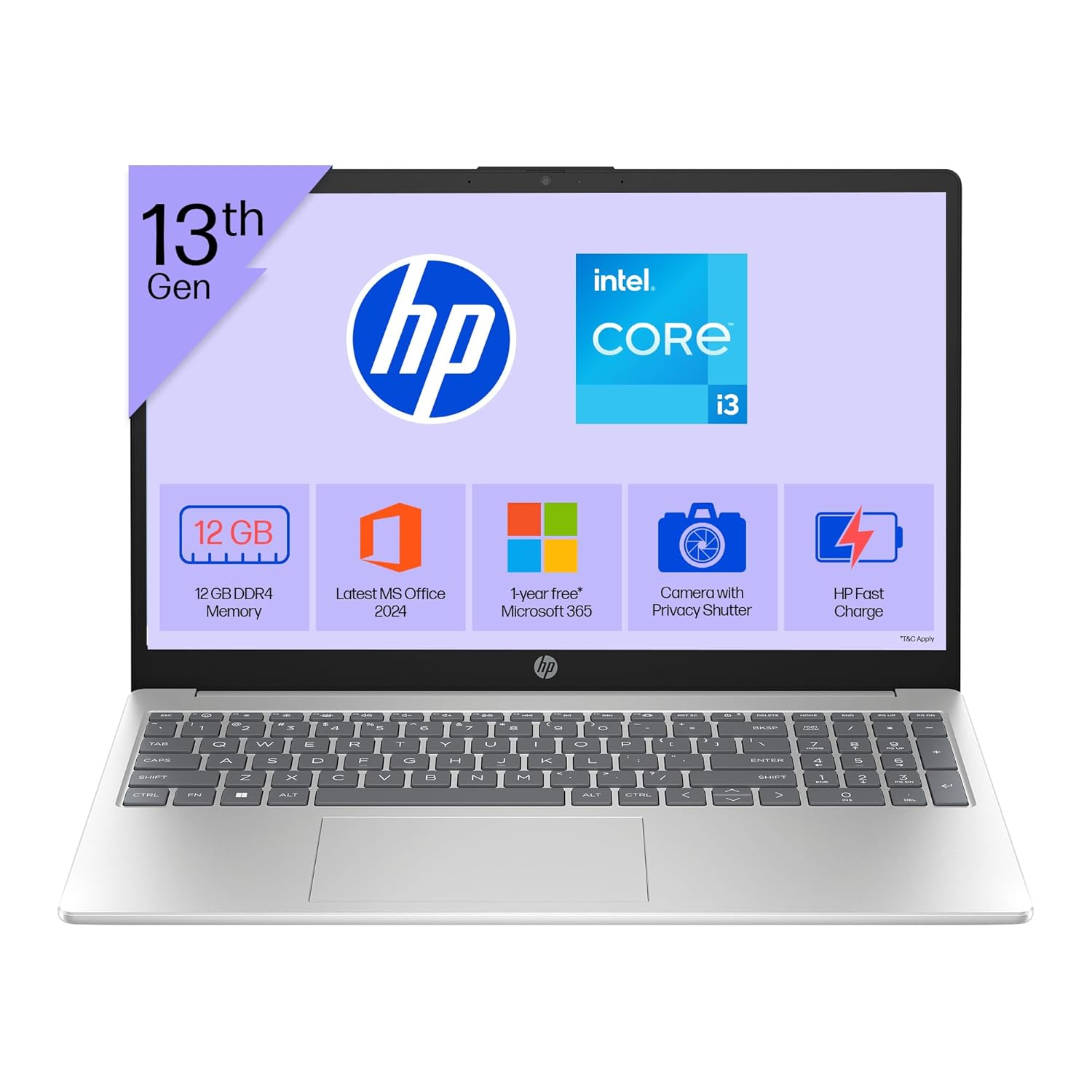 HP 15 Laptop – 13th Gen Intel Core i3 (12GB RAM, 512GB SSD)