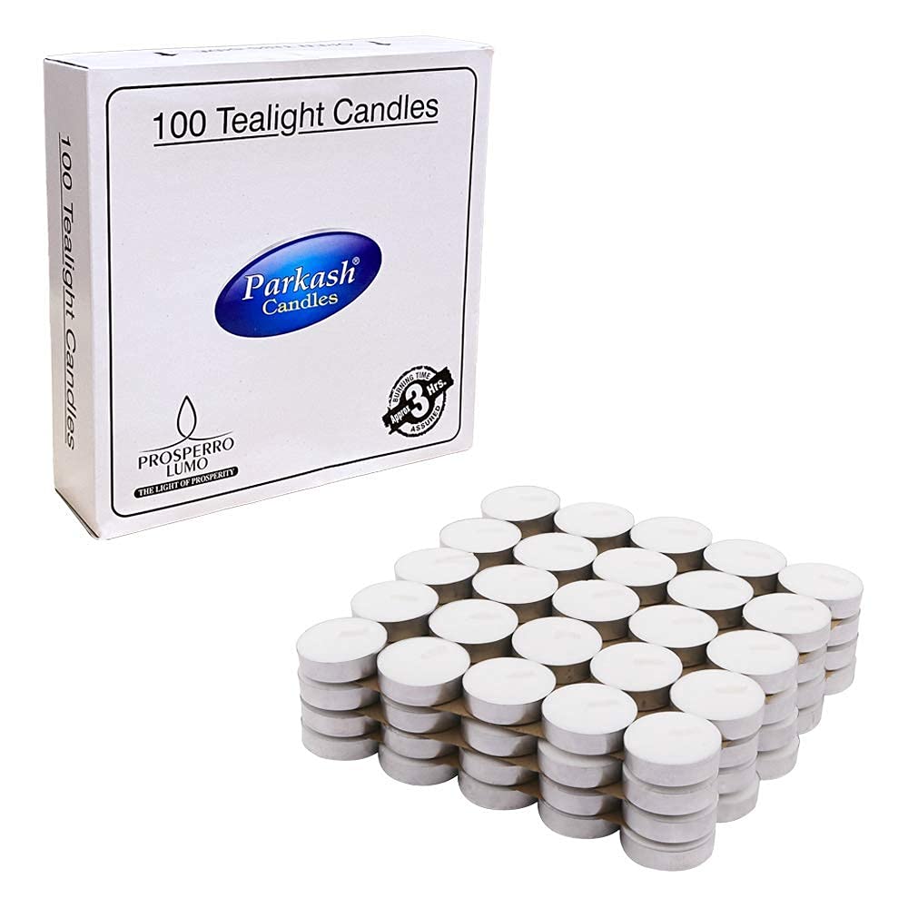 Prosperro Lumo 100 PC Unscented Candles (3 Hours Burn)